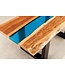 Invicta Interior Salontafel LIQUID 110cm acaciahout blauwe epoxystrip - 45680