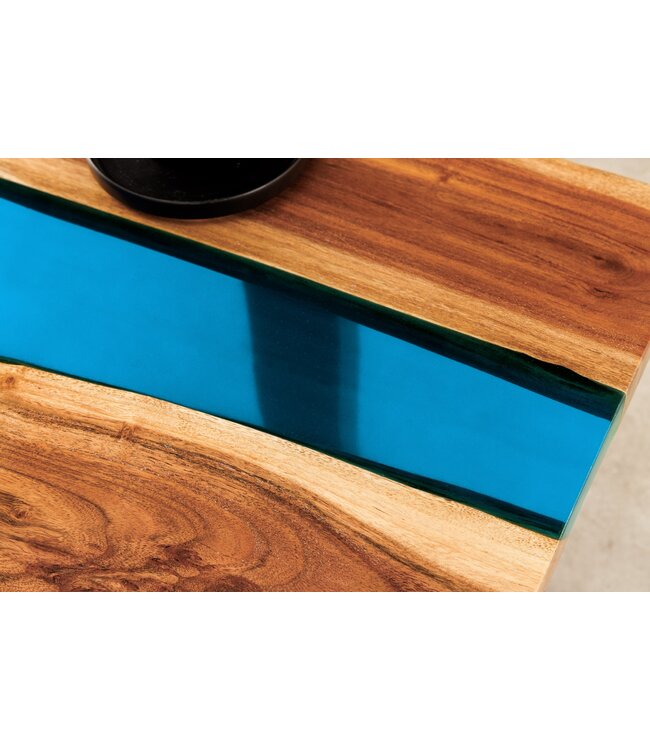 Invicta Interior Salontafel LIQUID 110cm acaciahout blauwe epoxystrip - 45680