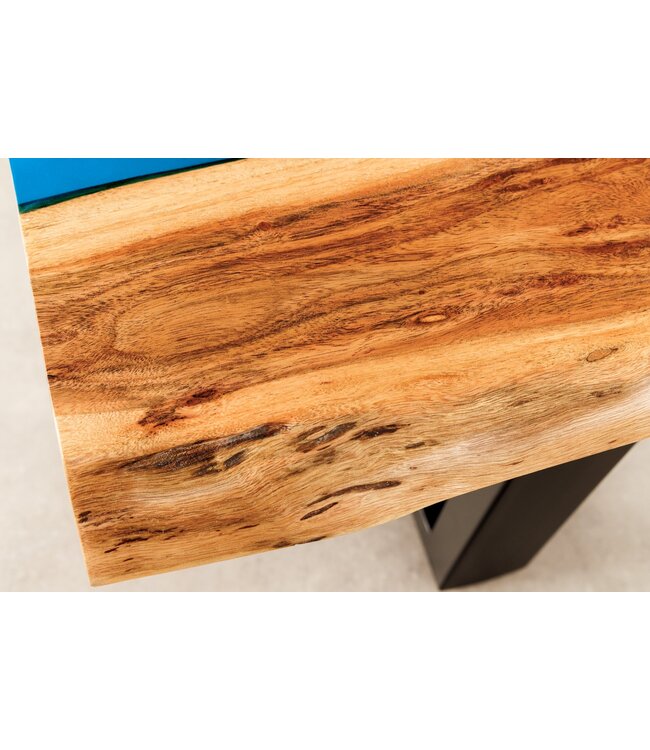 Invicta Interior Salontafel LIQUID 110cm acaciahout blauwe epoxystrip - 45680