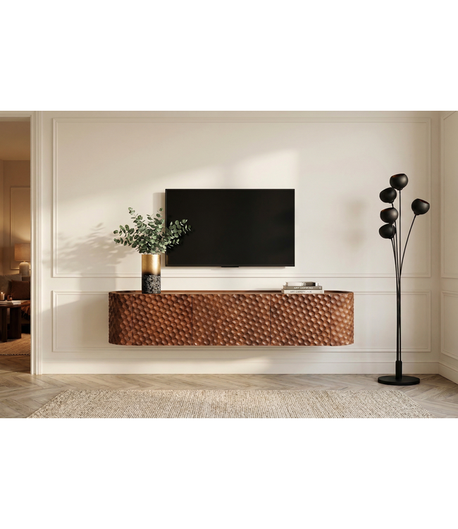 Invicta Interior TV-bord ADLON 160 cm 3D massief hangend mangohout - 47586