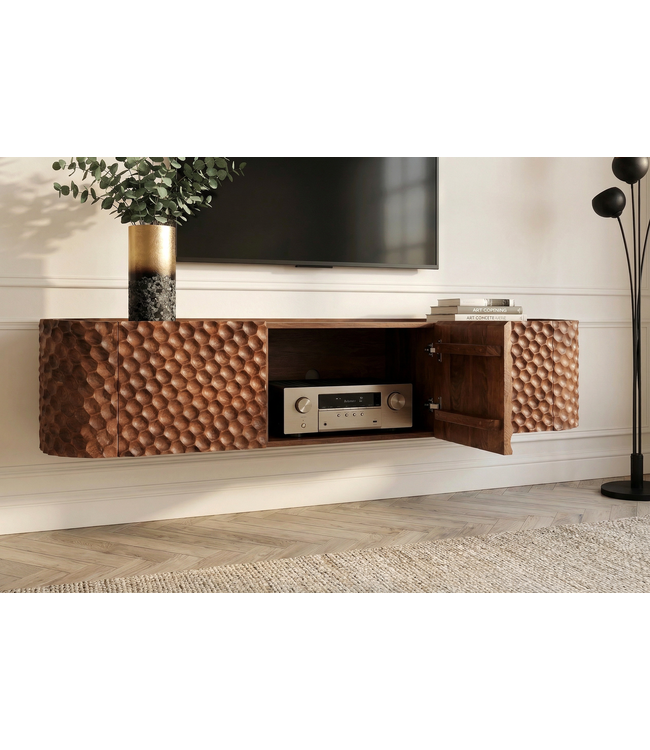 Invicta Interior TV-bord ADLON 160 cm 3D massief hangend mangohout - 47586