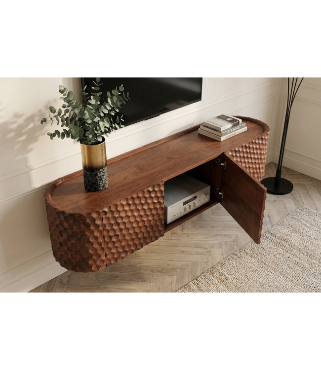 Invicta Interior TV-bord ADLON 160 cm 3D massief hangend mangohout - 47586