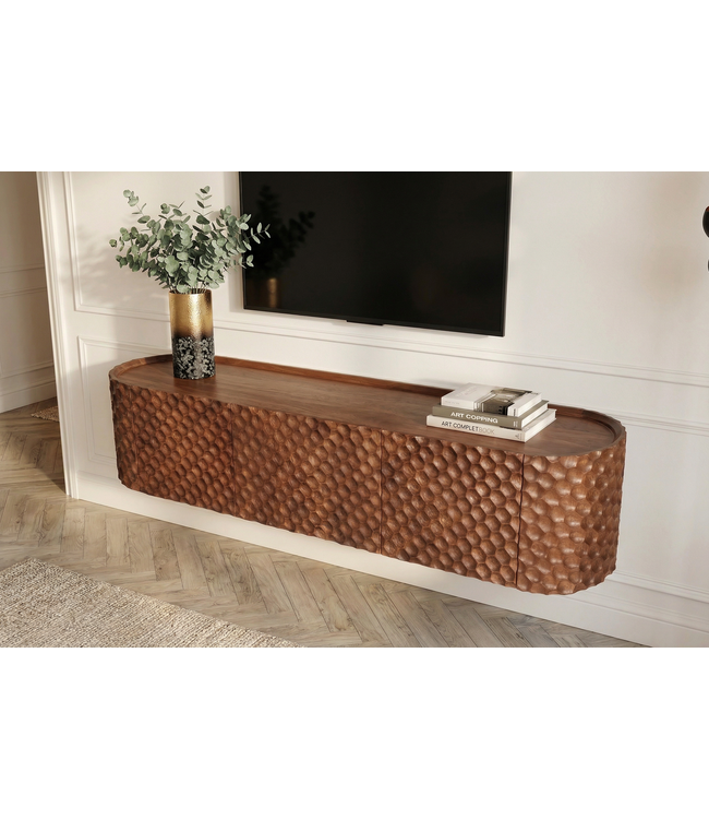 Invicta Interior TV-bord ADLON 160 cm 3D massief hangend mangohout - 47586