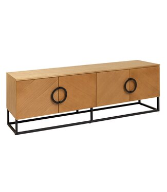 Invicta Interior TV-onderkast GRANDEZZA 180 cm, eikenhoutlook met zwart metalen frame - 46699