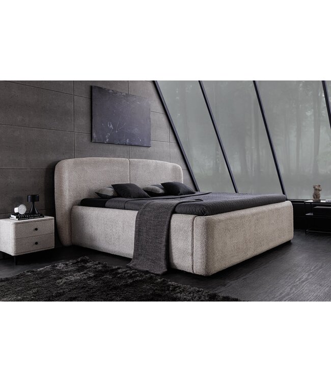 Invicta Interior Bed ART DECO 180x200cm bouclé greige met opbergruimte - 45332
