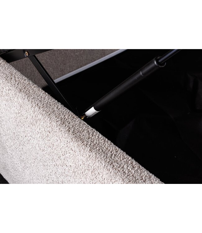 Invicta Interior Bed ART DECO 180x200cm bouclé greige met opbergruimte - 45332