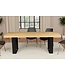 Invicta Interior Eettafel ZEUS 210 cm, natuurlijke eikenhoutlook met zwart metalen frame - 46558