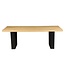 Invicta Interior Eettafel ZEUS 210 cm, natuurlijke eikenhoutlook met zwart metalen frame - 46558