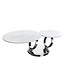 Invicta Interior Salontafel DANCING RINGS 80-135 cm, draaibaar, met chromen onderstel en keramisch blad, wit marmer - 46318
