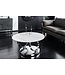 Invicta Interior Salontafel DANCING RINGS 80-135 cm, draaibaar, met chromen onderstel en keramisch blad, wit marmer - 46318