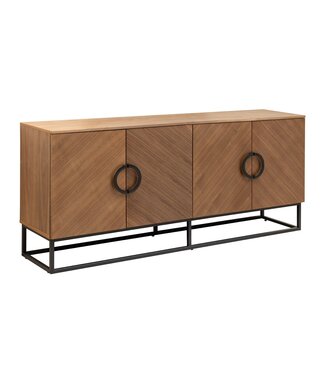 Invicta Interior Dressoir GRANDEZZA 180 cm, walnoothoutlook met zwart metalen frame - 46556