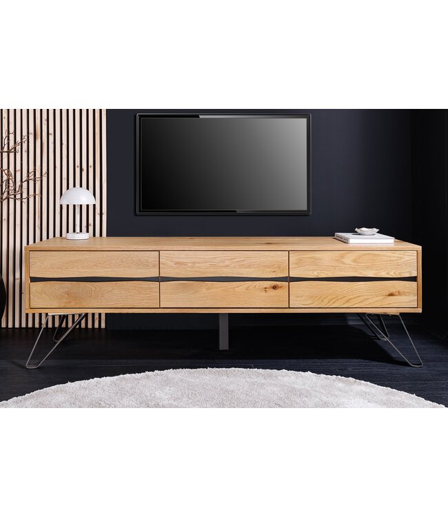 Invicta Interior TV-onderkast LIVING EDGE 160 cm eikenhout met zwarte poten - 46342
