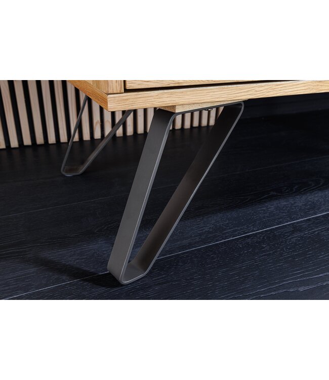 Invicta Interior TV-onderkast LIVING EDGE 160 cm eikenhout met zwarte poten - 46342