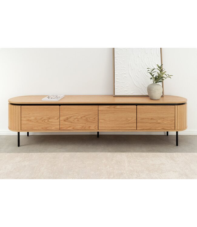 Invicta Interior TV-bord ATELIER 200 cm naturel eikenhoutlook met zwarte poten - 47451