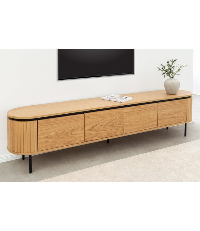 Invicta Interior TV-bord ATELIER 200 cm naturel eikenhoutlook met zwarte poten - 47451