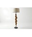 Invicta Interior Vloerlamp LEAF 130 cm breed, stoffen lampenkap, teak, wit, naturel - 46938