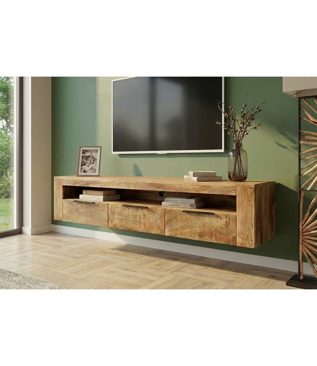 Invicta Interior TV-bord IRON CRAFT 160cm hangend mangohout naturel - 46809