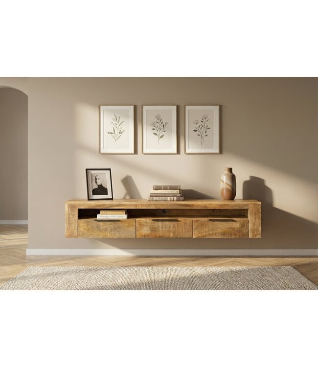 Invicta Interior TV-bord IRON CRAFT 160cm hangend mangohout naturel - 46809