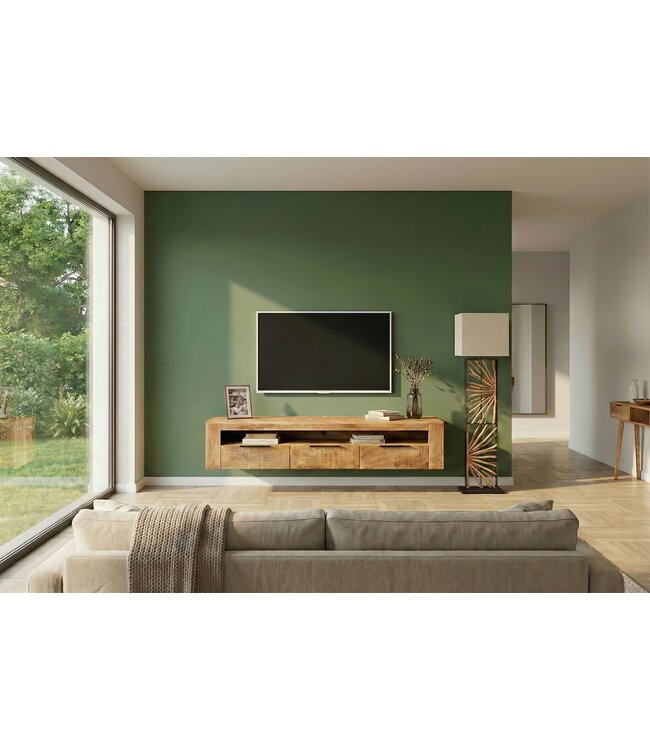 Invicta Interior TV-bord IRON CRAFT 160cm hangend mangohout naturel - 46809