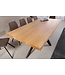Invicta Interior Eettafel ZEUS 200 cm, natuurlijke eikenhoutlook met zwart metalen frame - 46574