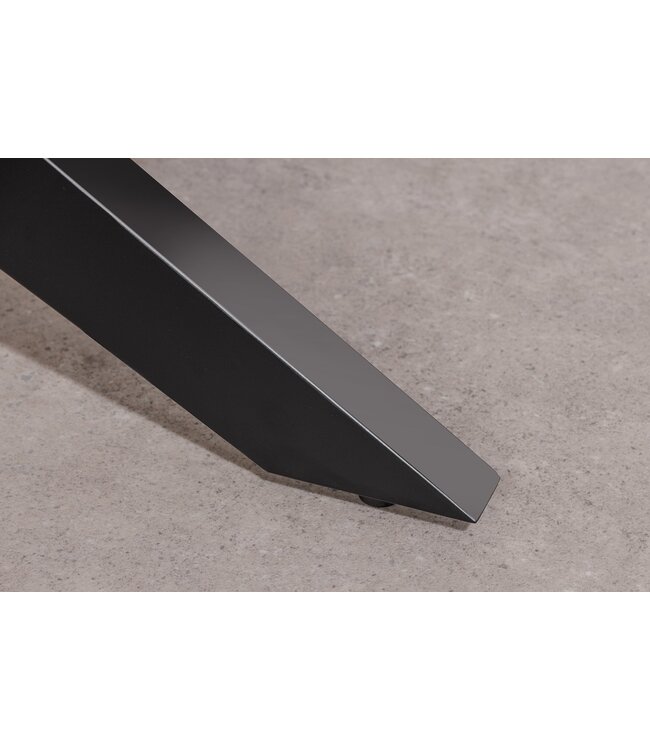 Invicta Interior Eettafel ZEUS 200 cm, natuurlijke eikenhoutlook met zwart metalen frame - 46574