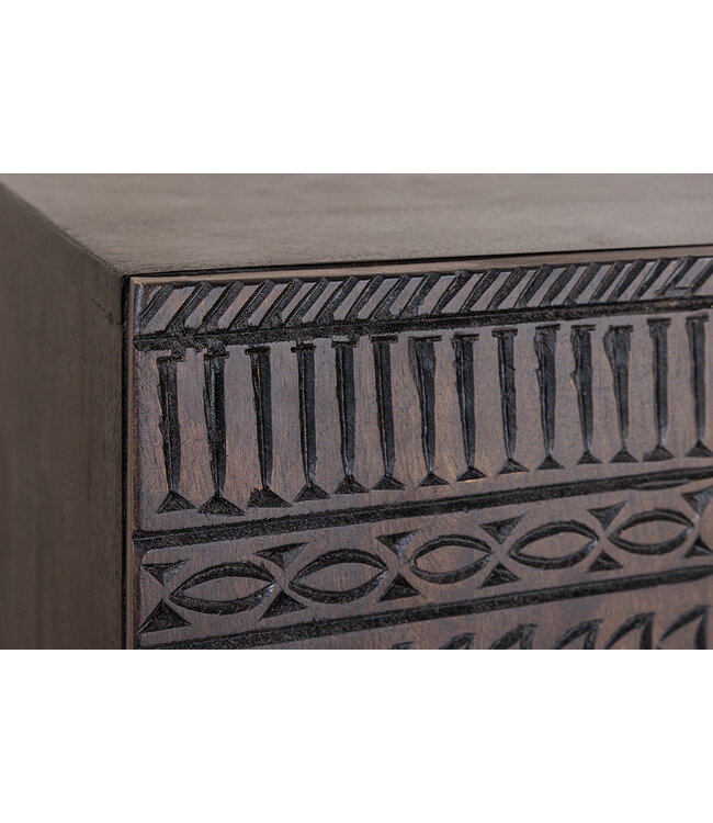 Invicta Interior Hoog bord TRIBAL 120 cm 3D antieke look mangohout donkerbruin - 45996