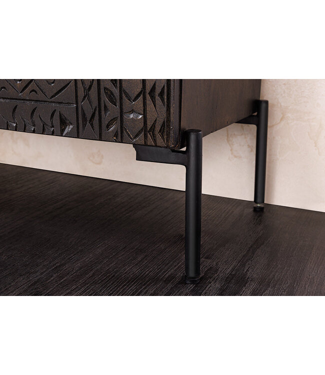 Invicta Interior Hoog bord TRIBAL 120 cm 3D antieke look mangohout donkerbruin - 45996