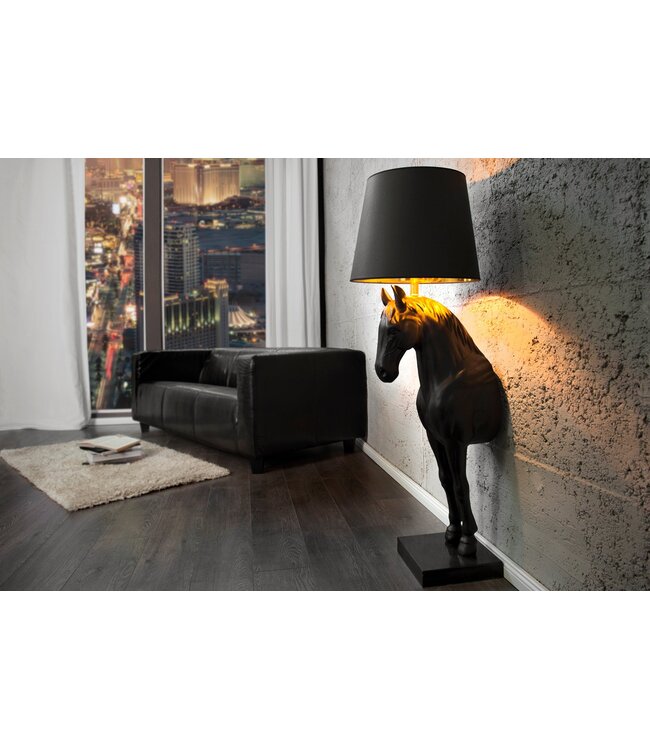 Invicta Interior Vloerlamp BLACK BEAUTY 130cm zwart paard - 6530082