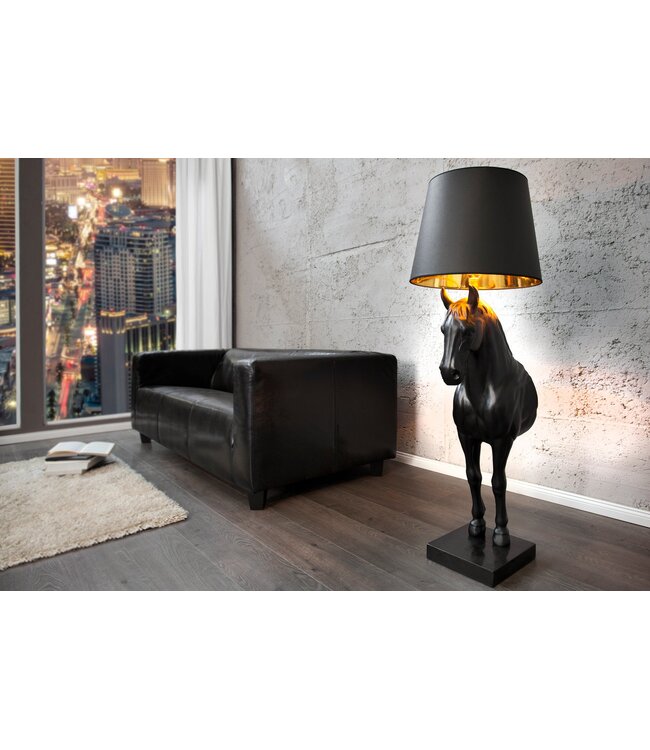 Invicta Interior Vloerlamp BLACK BEAUTY 130cm zwart paard - 6530082