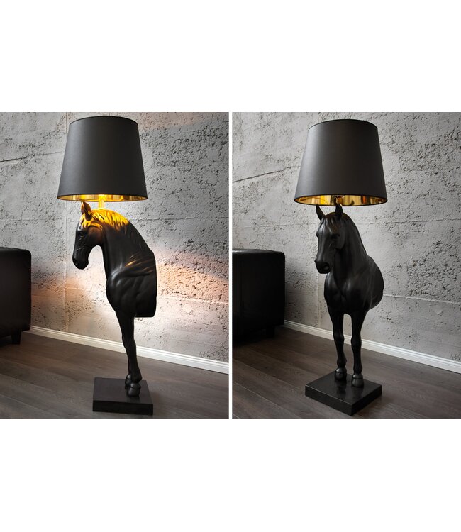 Invicta Interior Vloerlamp BLACK BEAUTY 130cm zwart paard - 6530082