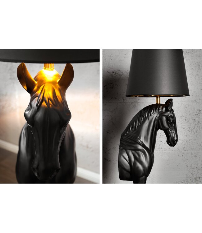 Invicta Interior Vloerlamp BLACK BEAUTY 130cm zwart paard - 6530082