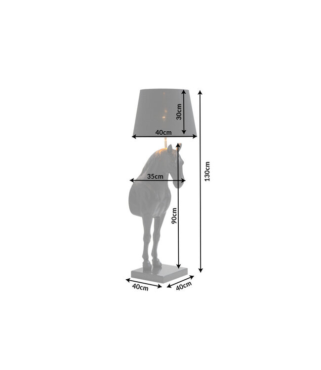 Invicta Interior Vloerlamp BLACK BEAUTY 130cm zwart paard - 6530082