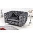 Invicta Interior Moderne barokke fauteuil in Chesterfield-stijl, 120 cm, grijs fluweel - 45977