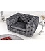 Invicta Interior Moderne barokke fauteuil in Chesterfield-stijl, 120 cm, grijs fluweel - 45977