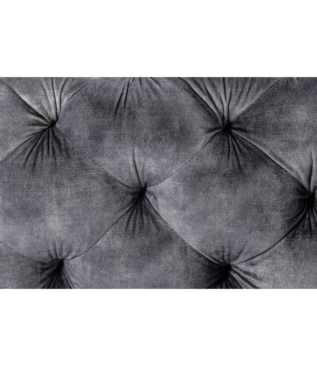 Invicta Interior Moderne barokke fauteuil in Chesterfield-stijl, 120 cm, grijs fluweel - 45977