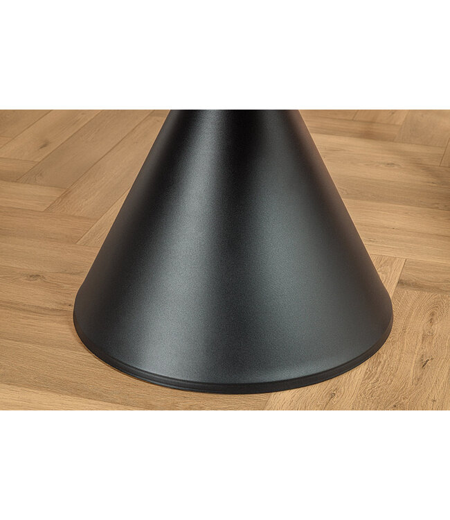 Invicta Interior Eettafel SIGNATURE 135 cm rond, zwart metalen frame met wit keramisch marmeren blad - 47471