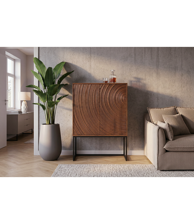 Invicta Interior Highboard ORBIT 120 cm 3D bruin mangohout - 47626