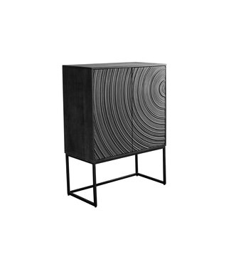 Invicta Interior Highboard ORBIT 120cm 3D optik mangohout zwart - 47606