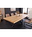 Invicta Interior Eettafel ZEUS 240 cm, natuurlijke eikenhoutlook met zwart metalen frame - 46565