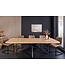 Invicta Interior Eettafel ZEUS 240 cm, natuurlijke eikenhoutlook met zwart metalen frame - 46565