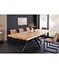Invicta Interior Eettafel ZEUS 240 cm, natuurlijke eikenhoutlook met zwart metalen frame - 46565