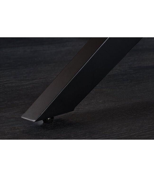 Invicta Interior Eettafel ZEUS 240 cm, natuurlijke eikenhoutlook met zwart metalen frame - 46565