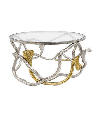 Invicta Interior Salontafel COBRA 70 cm zilvergoud met glazen blad - 45742