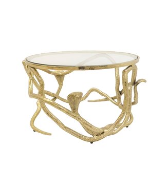Invicta Interior Salontafel SNAKE 70cm goud met glazen blad - 45743