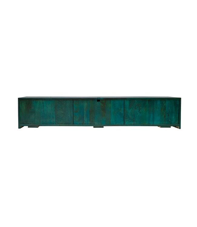 Invicta Interior TV-bord SCORPION 160 cm 3D hangend mangohout turquoise - 48408