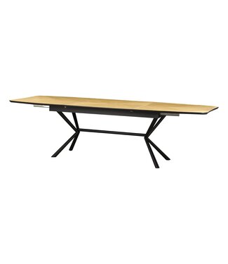 Invicta Interior Eettafel GRANDEZZA 180-270 cm uitschuifbaar, natuurlijke eikenhoutlook met zwart metalen frame - 46554