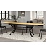 Invicta Interior Eettafel GRANDEZZA 180-270 cm uitschuifbaar, natuurlijke eikenhoutlook met zwart metalen frame - 46554