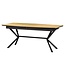 Invicta Interior Eettafel GRANDEZZA 180-270 cm uitschuifbaar, natuurlijke eikenhoutlook met zwart metalen frame - 46554