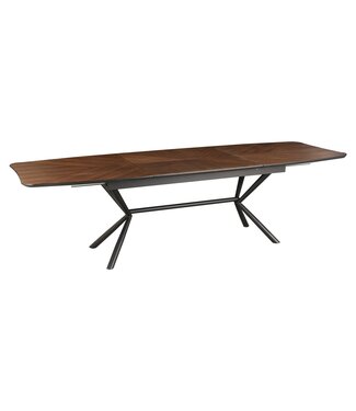 Invicta Interior Eettafel GRANDEZZA 180-270 cm uitschuifbaar, natuurlijke walnootlook met zwart metalen frame - 46568