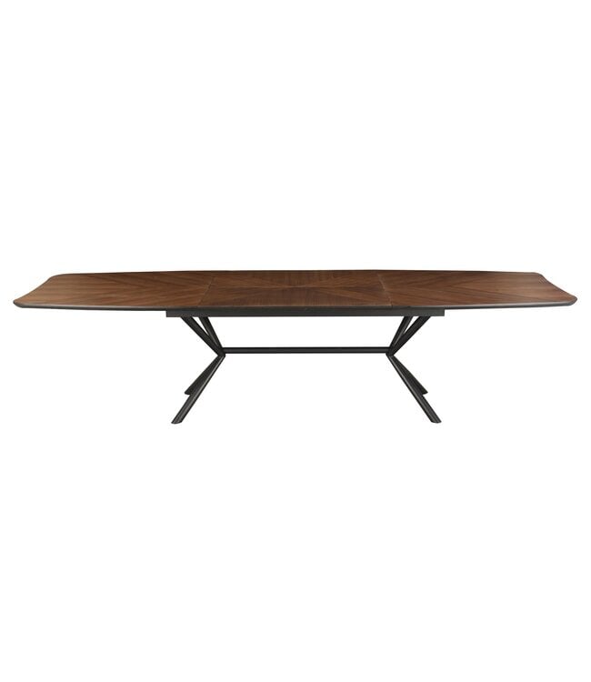 Invicta Interior Eettafel GRANDEZZA 180-270 cm uitschuifbaar, natuurlijke walnootlook met zwart metalen frame - 46568